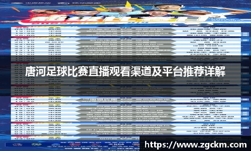 唐河足球比赛直播观看渠道及平台推荐详解